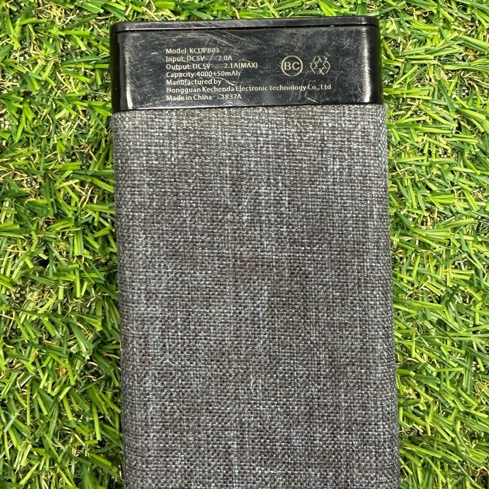 4000mAh Dongguan Kechenda Electronics KCDPB02 Fabric Lined Power Bank